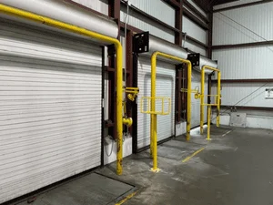 Commercial garage door installation at a business